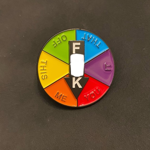 Adult Humor Spinner Enamel Pin | When U Need To Be Clear About UR Feelings 3FER - Picture 1 of 3